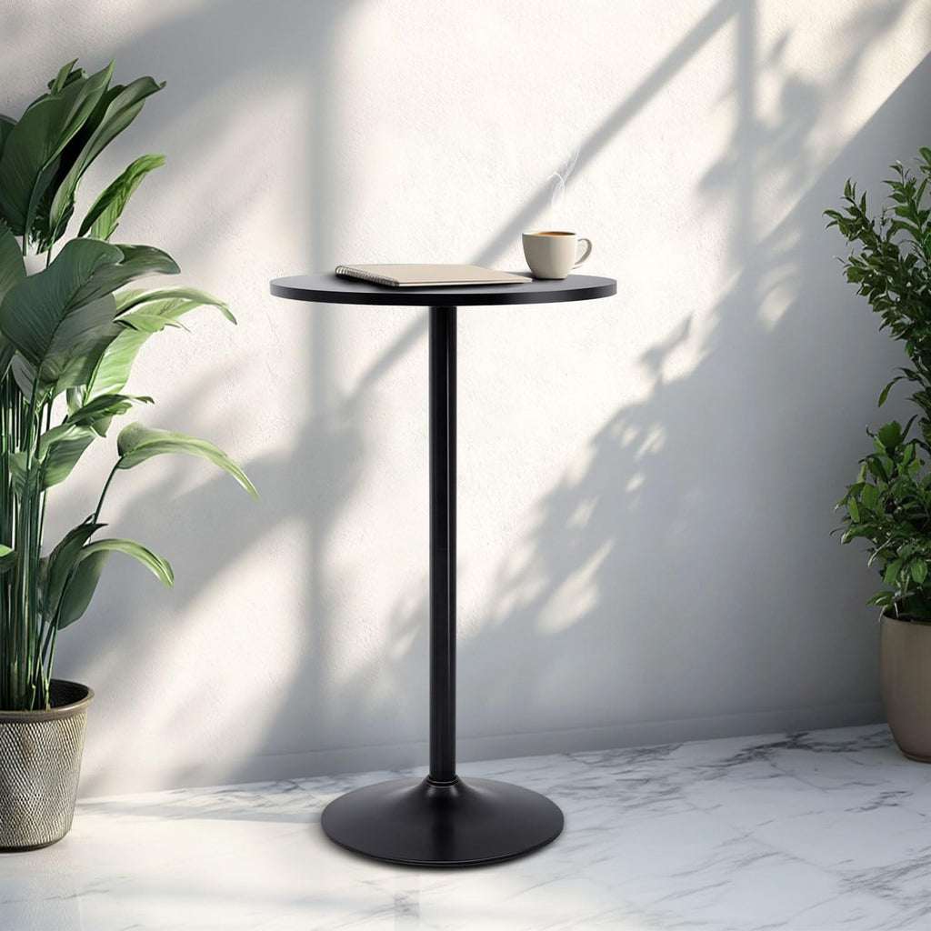Round Bar Table 40" Height Modern High Top Pub Table with Solid Top & Sturdy Metal Base, Cocktail Table for Bistro