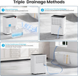 Energy Star 2026 Dehumidifier with [𝗥𝗲𝗽𝗹𝗮𝗰𝗲𝗮𝗯𝗹𝗲 Pump] for Basement - [44dB Quiet, Easy to Clean & Clog