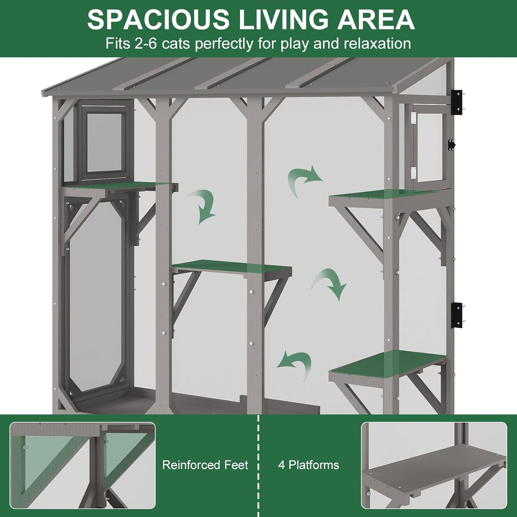 Cat Catio Expandable Window Box Enclosure for Multiple Cats