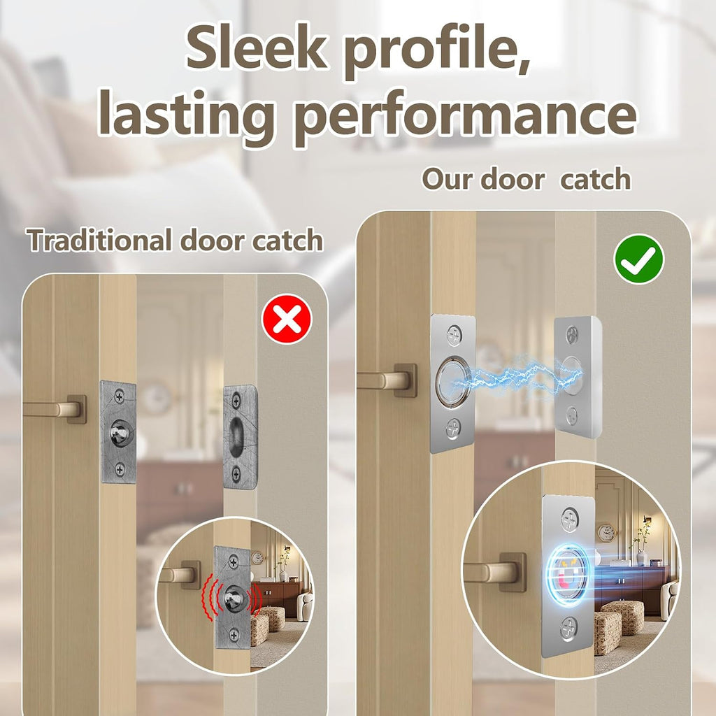 Upgraded Strong Magnetic Door Catch, Replacement for Traditional Door Ball Catch, Quite & Easy to Install, Use for Top