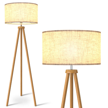 Wood Tripod Floor Lamp, Mid Century Standing Lamp