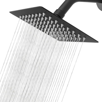 Rain Shower Head, High Flow Stainless Steel Square Rainfall Shower, High Pressure Design, Awesome Shower Experience