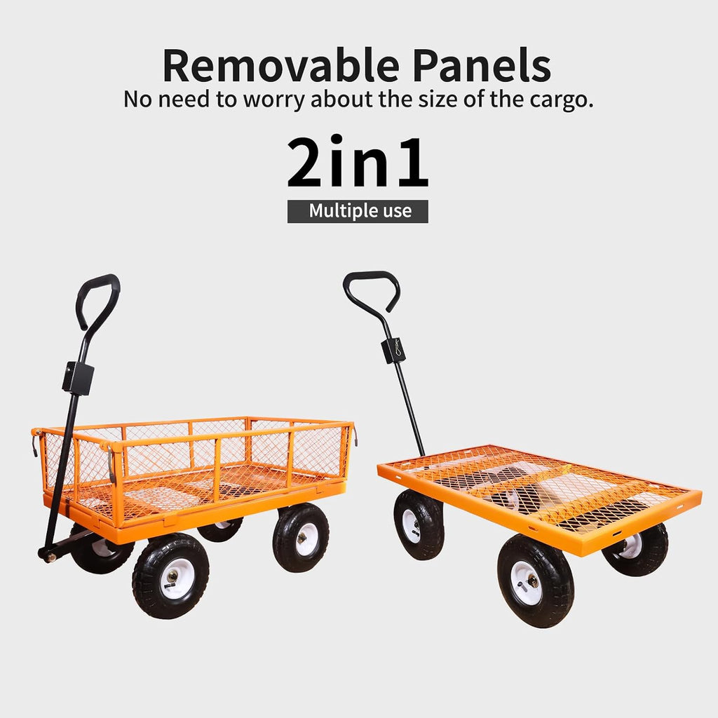 N 1000 lb Metal Garden Cart, Heavy-Duty Utility Wagon