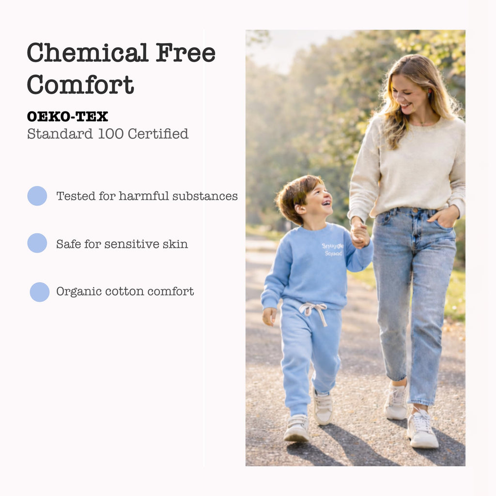 Organic Cotton Baby & Toddler Sweatsuit - 2 Piece Sweatshirt & Jogger Set - OEKO-TEX Certified Ultra Soft Breathable