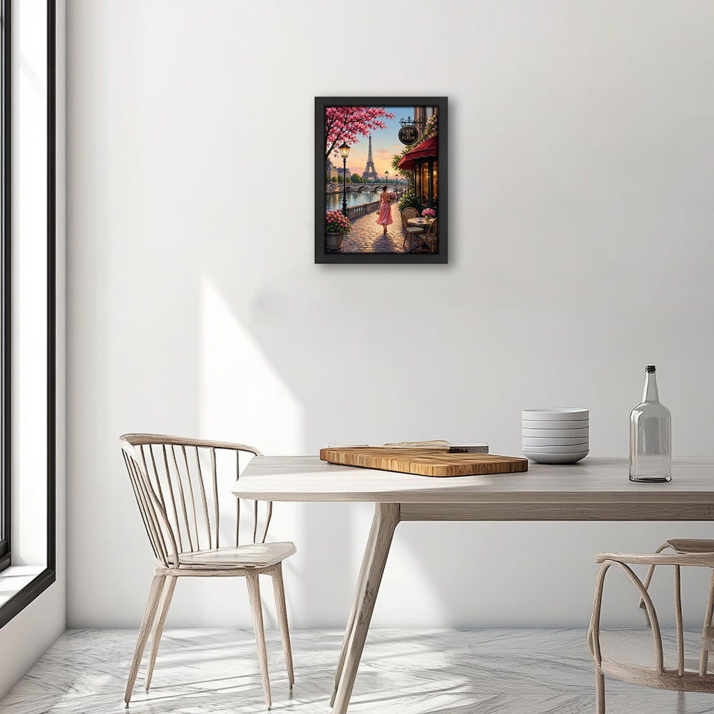 Paris Eiffel Tower Decor Wall, Romantic Seine River Picture 16"x24"