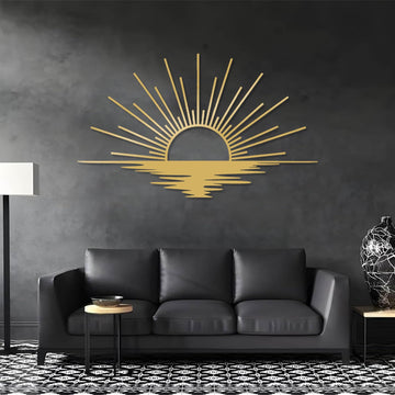Sunrise Metal Wall Art, Metal Sun Wall Decor, Sun Outdoor Wall Art, Abstract Sunrise Wall Decor, Boho Home Hanging