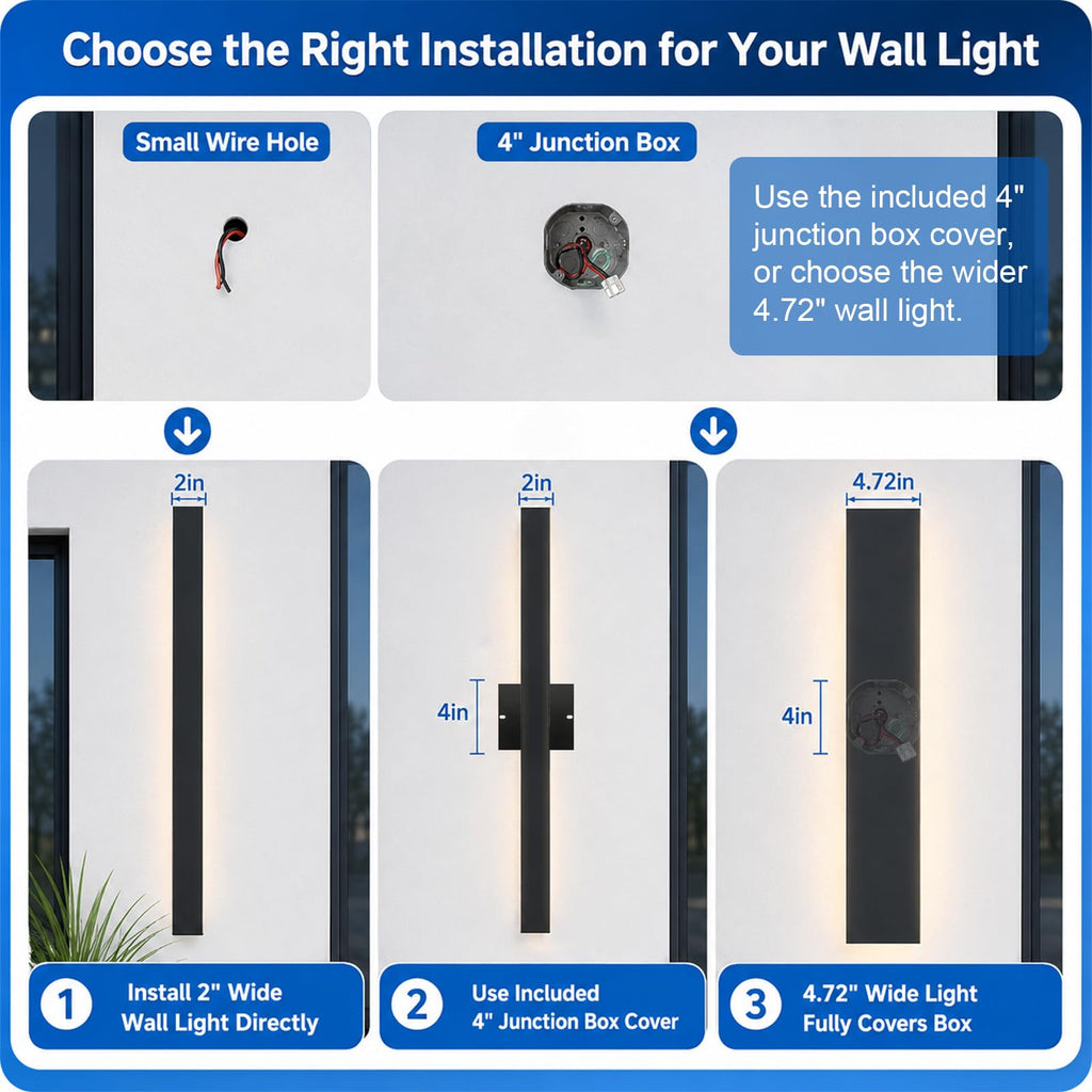 Outdoor Wall Lights - 92.5inch Modern Outdoor Wall Light Fixture Long Strip Wall Sconce, Ip65 Waterproof Exterior