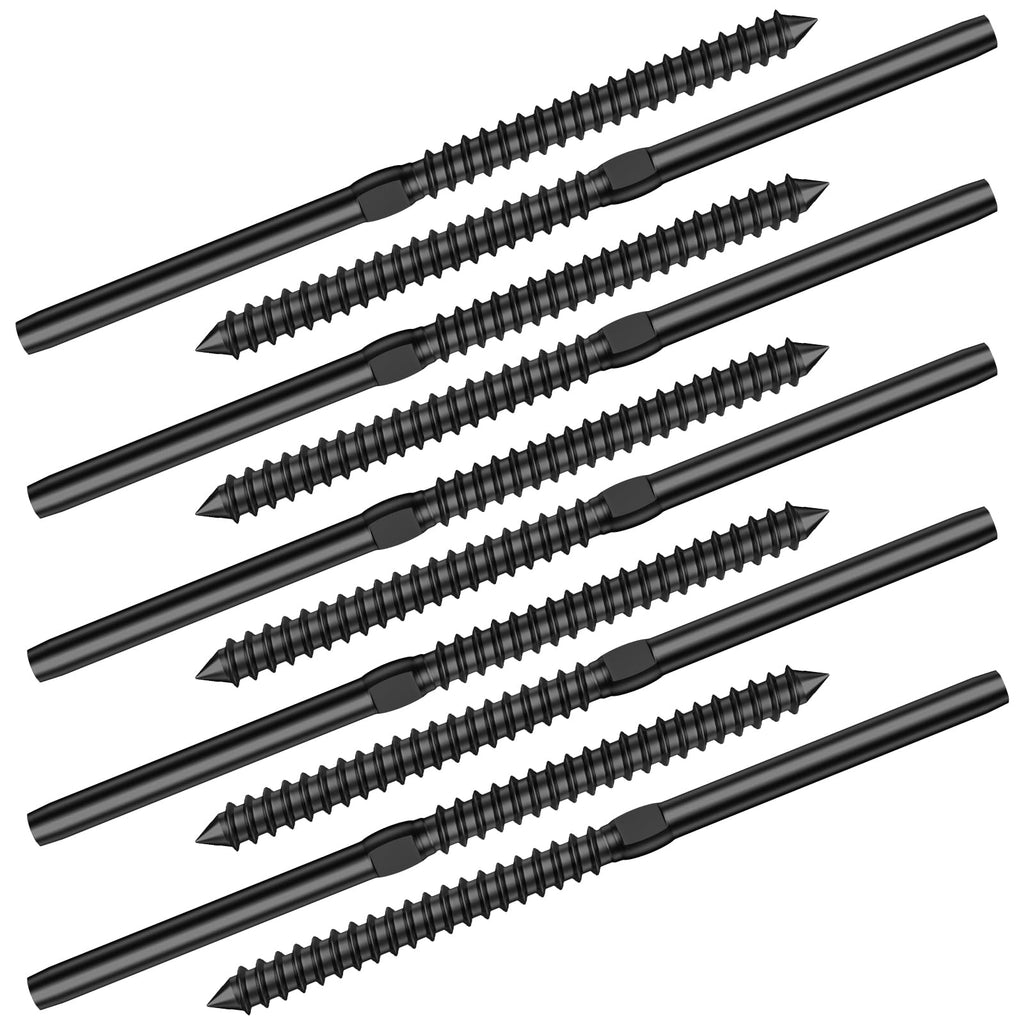 100 Pack 1/8" Black Cable Railing Kit Left &Right Swage Lag Screws