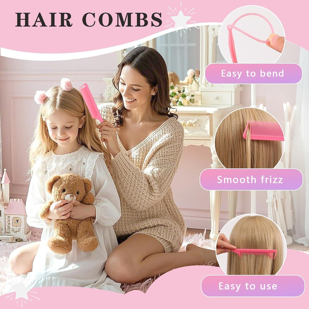 Hair Accessories for Girls, 1350P Colorful Hair Ties with 44P Hair Clips