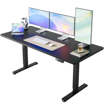 63x28 Inch Electric Standing Desk, Height Adjustable, Black