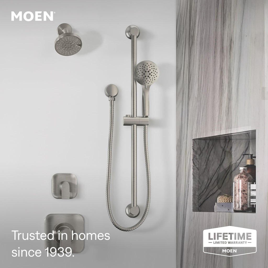 Brushed Nickel Eco-Performance 5-Function Handheld Removable Shower Head, Adjustable 30-Inch Slide Bar and 69-Inch