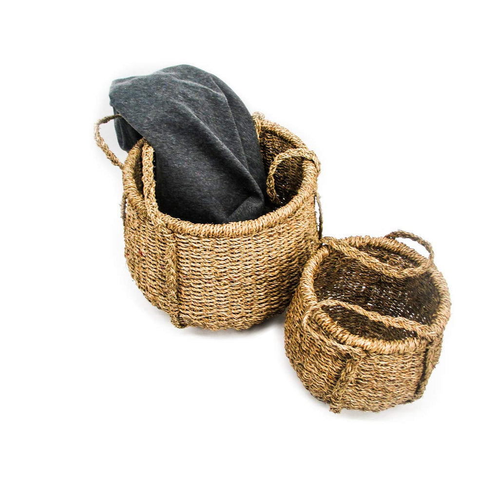 Tall Woven Seagrass Planter Basket (Set of 2)