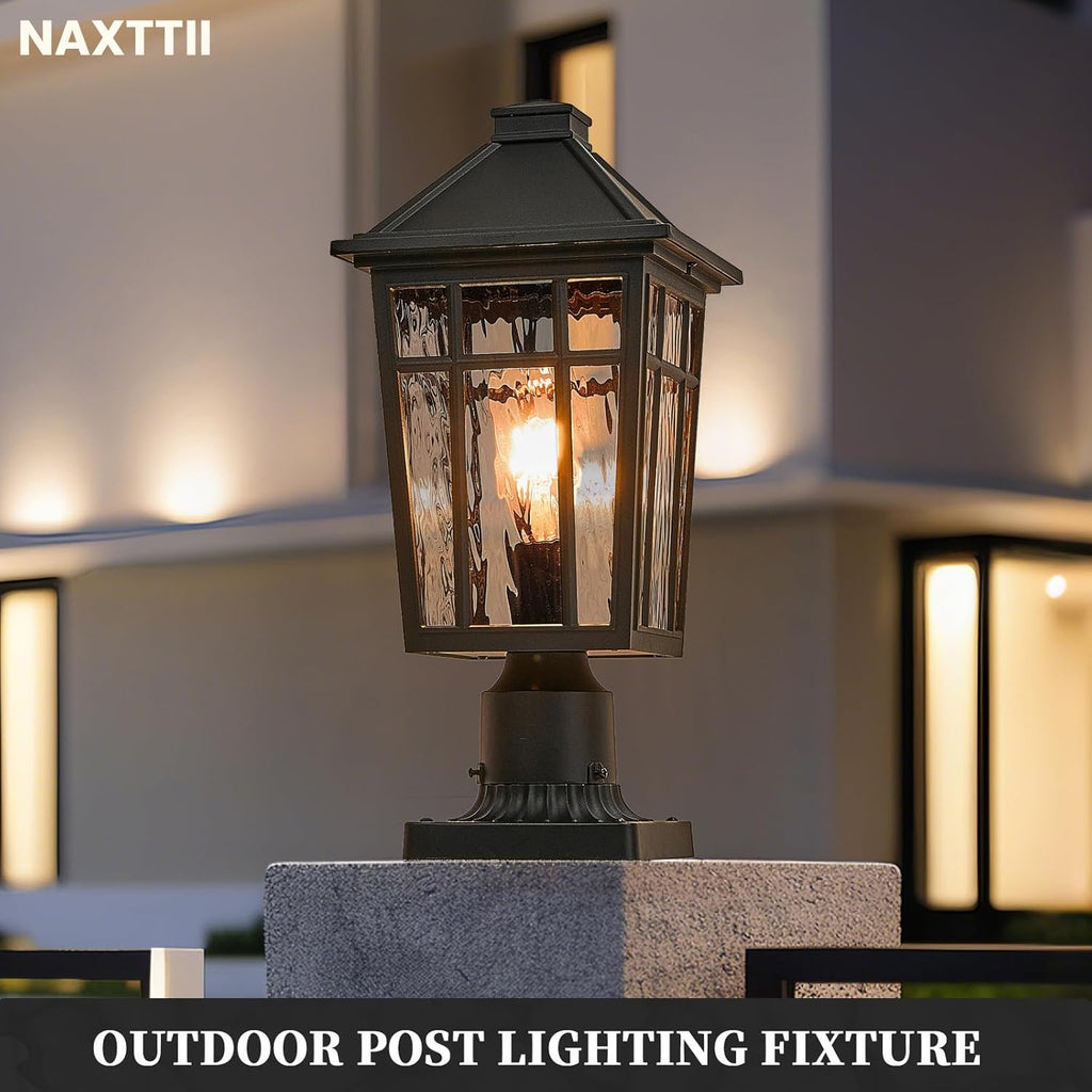 Outdoor Post Light Fixtures Black Outdoor Pole Light Waterproof Aluminum Pillar Lights Outdoor for Garden Patio Pathway