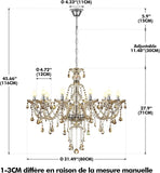 10-Light Crystal Chandelier Cognac/Champagne Modern Chandelier K9 Crystal Candle Pendant Ceiling Lighting Fixture, Chandeliers for Dining Room Home DŽcor A112-B01LW5DYTK