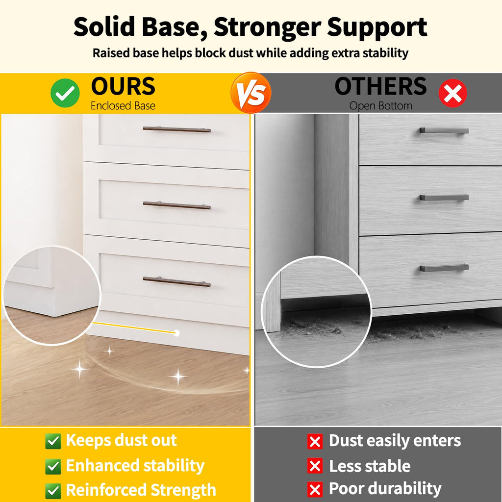 Closet System with 6 Drawers & Mirror, 4-12FT Closet Organizer System with 6 Shelves, 5 Hanging Rods & Light, Modular