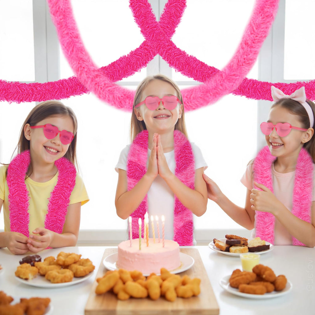 Pink Feather Boa 12PCS Feather Boas Party Pack (2m/6.6ft) Boa Sunglasses