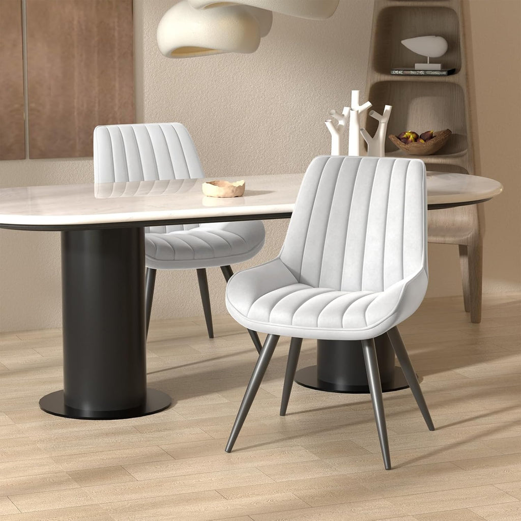 Nalupatio Modern Dining Chairs Set of 2, Comfy Dining Room Chairs with Thick Cushions