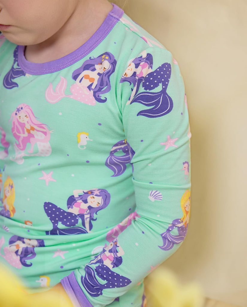 Bamboo Viscose Toddler Girls Kids Pajamas Unicorn Mermaid Pjs Long Sleeve Snug fit 12M- 2pcs Soft Jammies