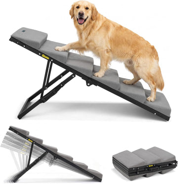 Dog Ramp for Bed Couch, Foldable Pet Stairs for Large Dogs 17"-23" H