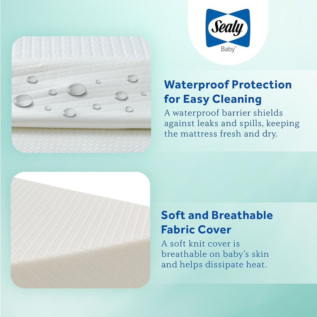 Infant & Toddler Crib Mattress - Butterfly Knit Premium Foam, Waterproof and Breathable, Non Toxic Washable Zip off