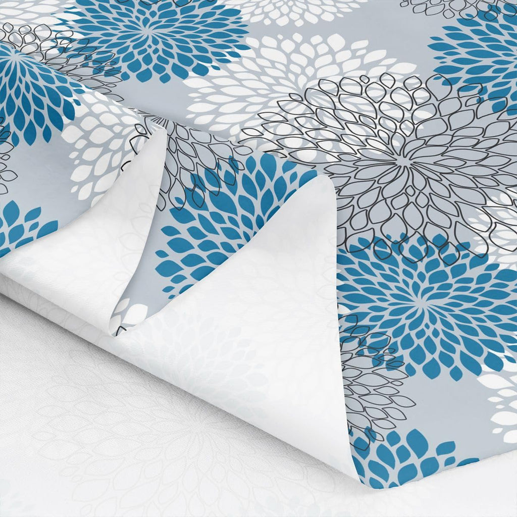 Blue Floral Decorative Fabric by The Yard, Botanic Blossom Soft Polyester No Stretch Fabric, Spring Flowers Pattern DIY