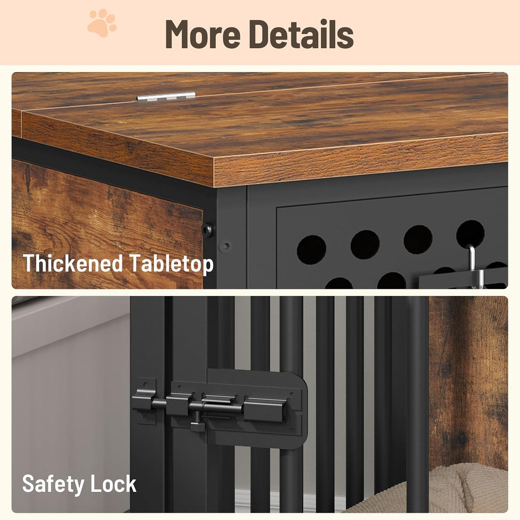 Dog Crate Furniture with Charging Station for Small Dogs