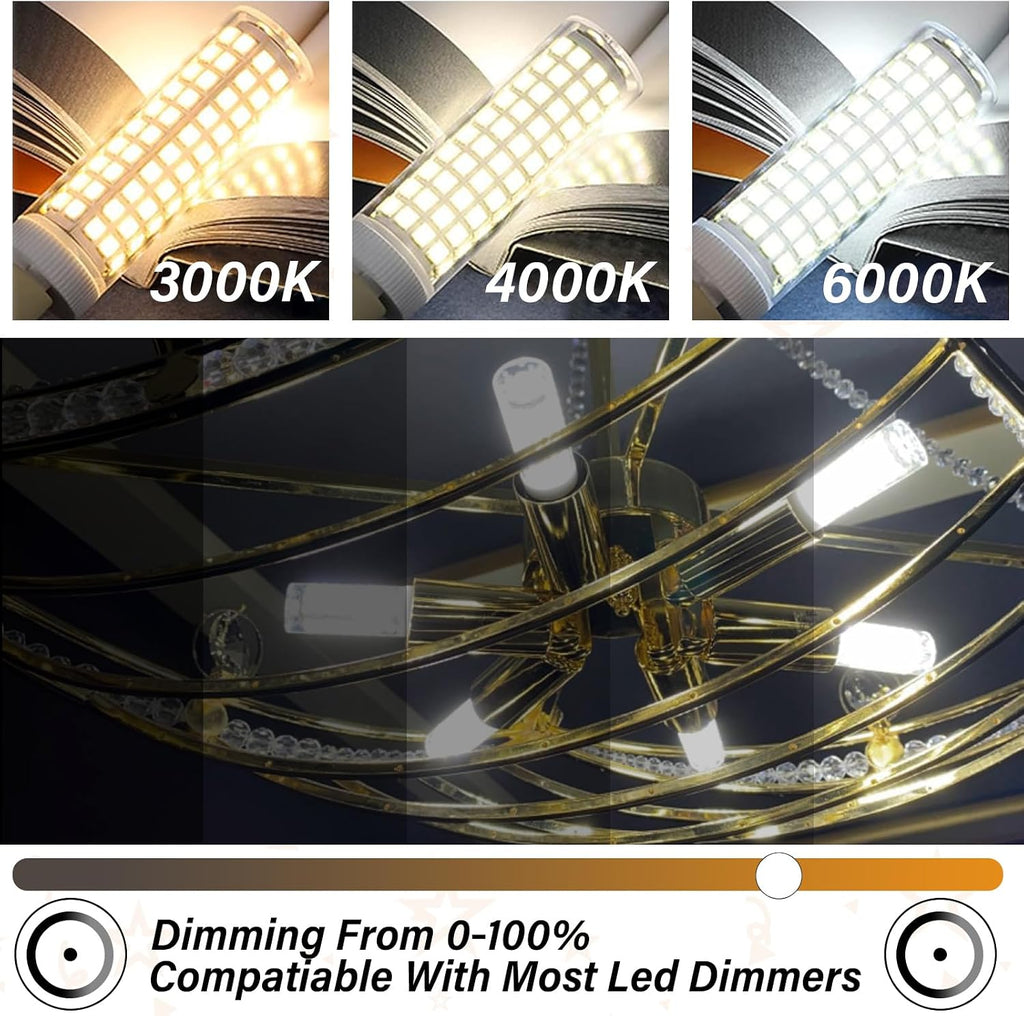 E12 Candelabra LED Light Bulbs 60W Equivalent, 6000K Daylight White, Dimmable LED Chandelier Bulb, 6W 600Lumens