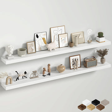 60 Inch Fireplace Mantel Shelf, Deep Floating Shelves for Display & Wall Storage, Rustic Wood Wall Shelf, Extra Long