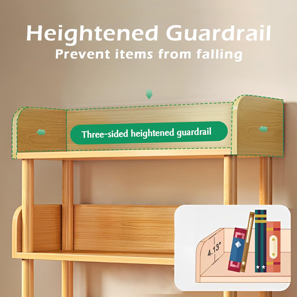 4-Tier Wooden Open Bookcase, Oak