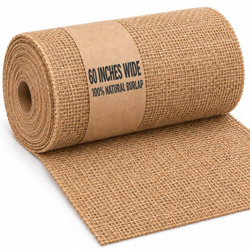 60" Wide 100% Natural Jute Upholstery Burlap Roll - 5 Yards
