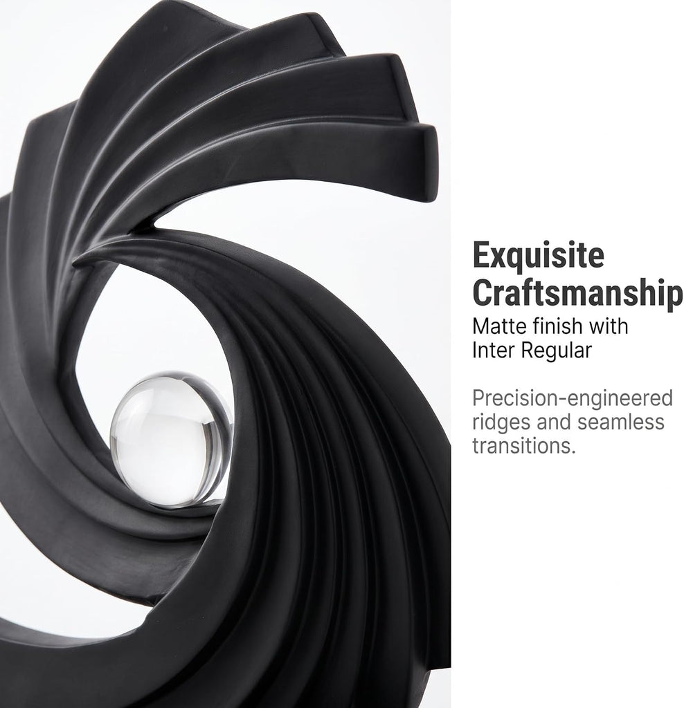 Modern Abstract Sculpture, Resin Swirl Art Statue | Contemporary Minimalist Tabletop decoration,10.8-Inch Tall