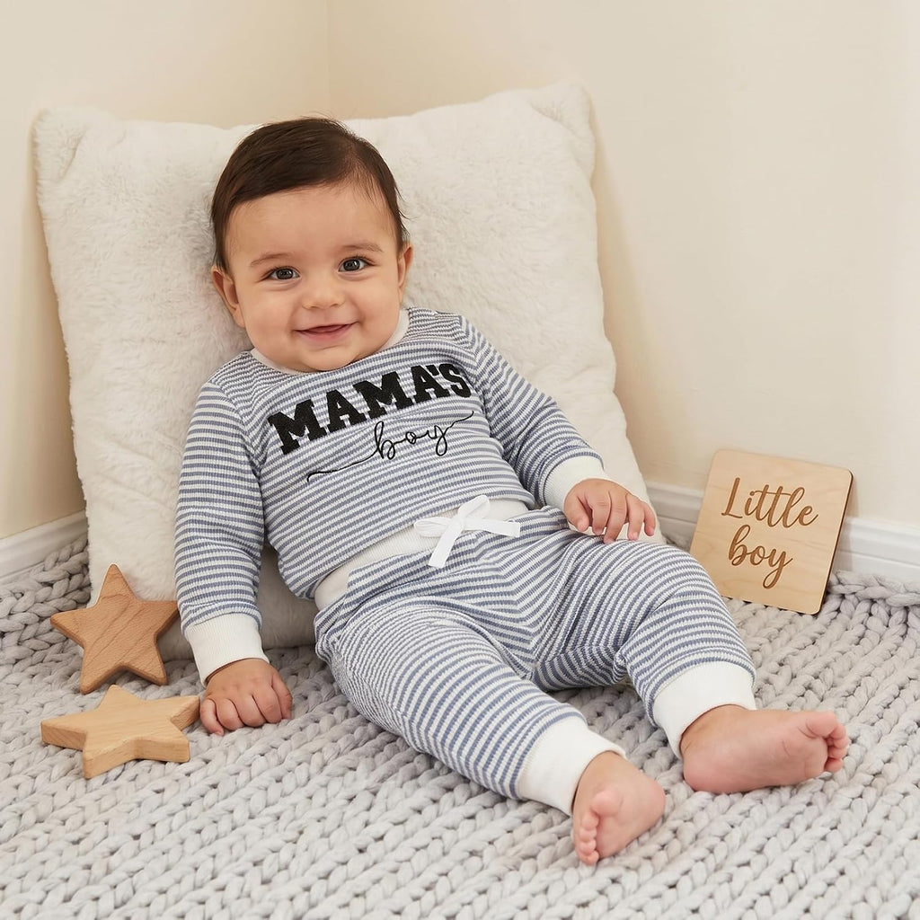 Newborn Baby Boy Fall Clothes Waffle 3 6 12 Winter Outfit
