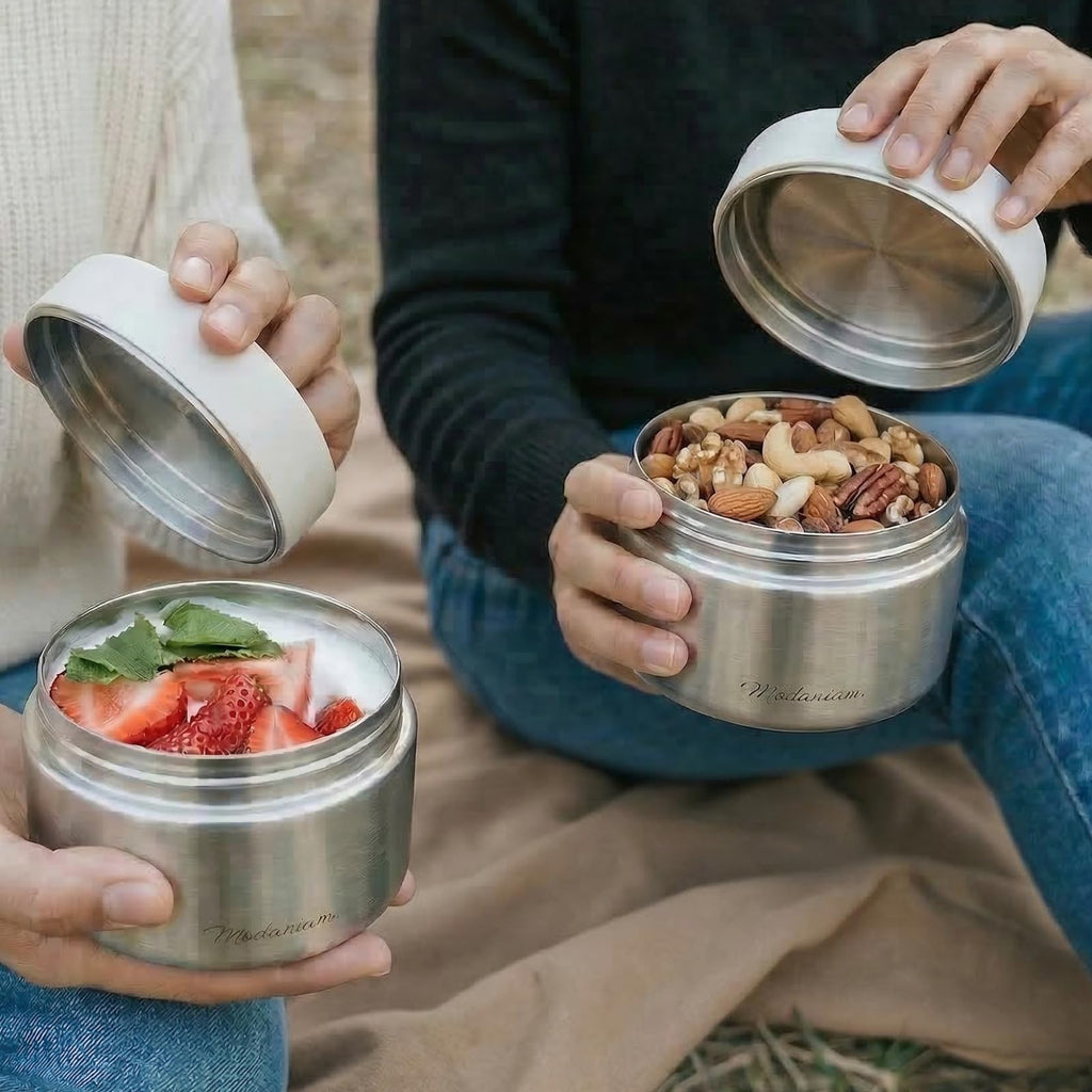 Travel Stainless Steel Canister Set with Airtight Lid - Set of, 16 OZ, 24oz, Coffe, Tea, lunch, Snacks, Metal