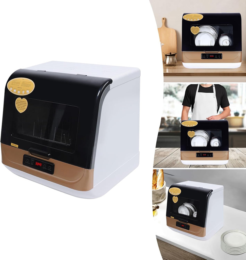 Portable Countertop Dishwasher for 4-6 Sets, Compact Mini Dish Washer with 8L Water Consumption