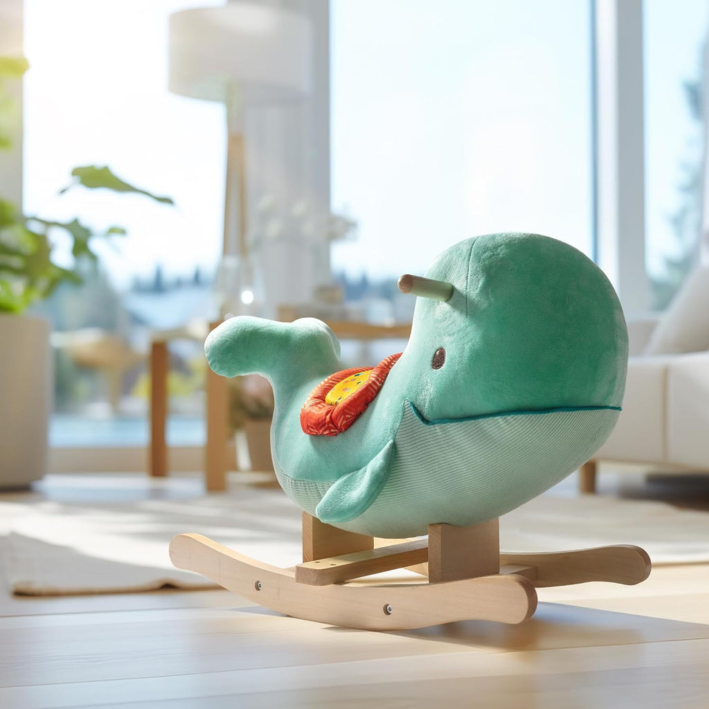 Whale Rocker Echo, Wooden Ride-On Toddler Rocking Whale, Soft Toys