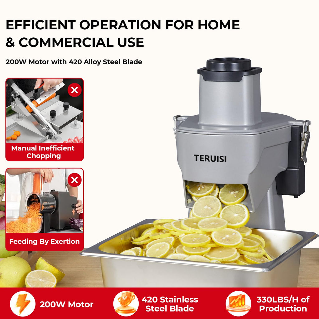 4-In-1 Electric Vegetable Chopper, 200W Vegetable Slicer Food Processor, Veggie Food Cutter With Slicing Shredding