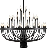 Large Black Chandelier 48 Light for High Ceilings, Big Farmhouse Wagon Wheel Chandelier for Dining Room 3-Tier 47.2 in for Hallway, Living Room, Foyer A109-B0CTH9YR5V