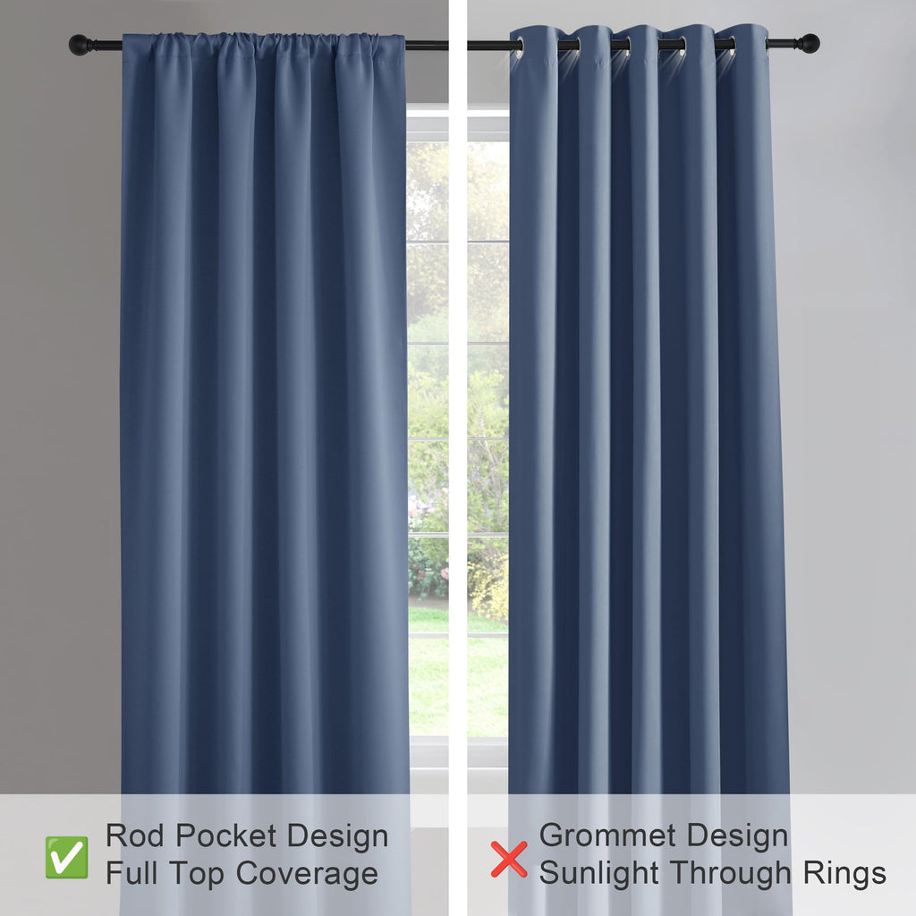 Blackout Curtain Panels 84 inches Length - Thermal Insulated Privacy Room Divider Drapes for Doorway Closet Storage
