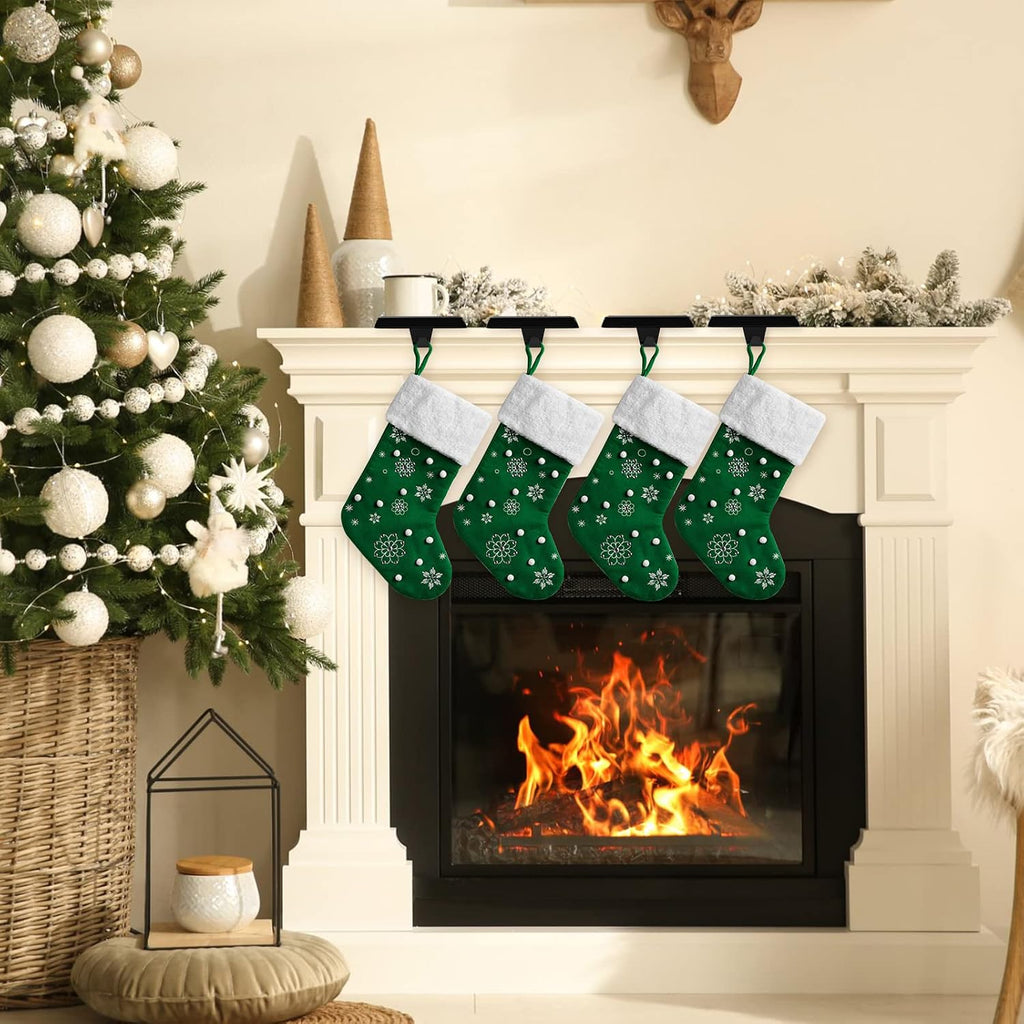 6 Pcs Black Christmas Stocking Hangers for Mantel Stocking Holders