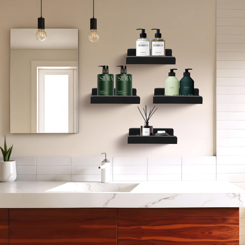 Small Wall Shelf, Floating Shelves for Wall, Mini Display Ledge With Lip