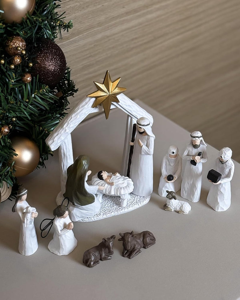 Nativity Set Indoor - 12 Pieces Christmas Nativity Scene Set