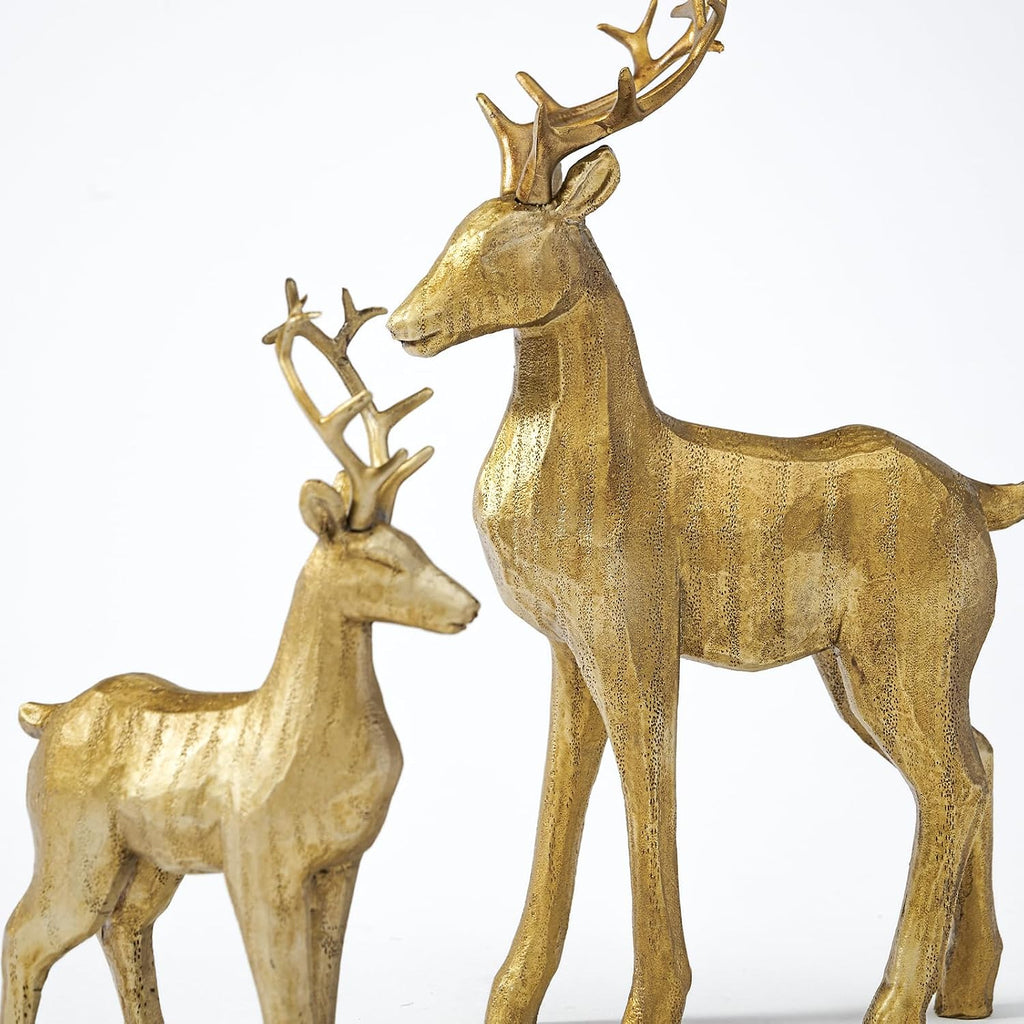 Reindeer Christmas Decoration, Gold Xmas Deer Decor Figurines