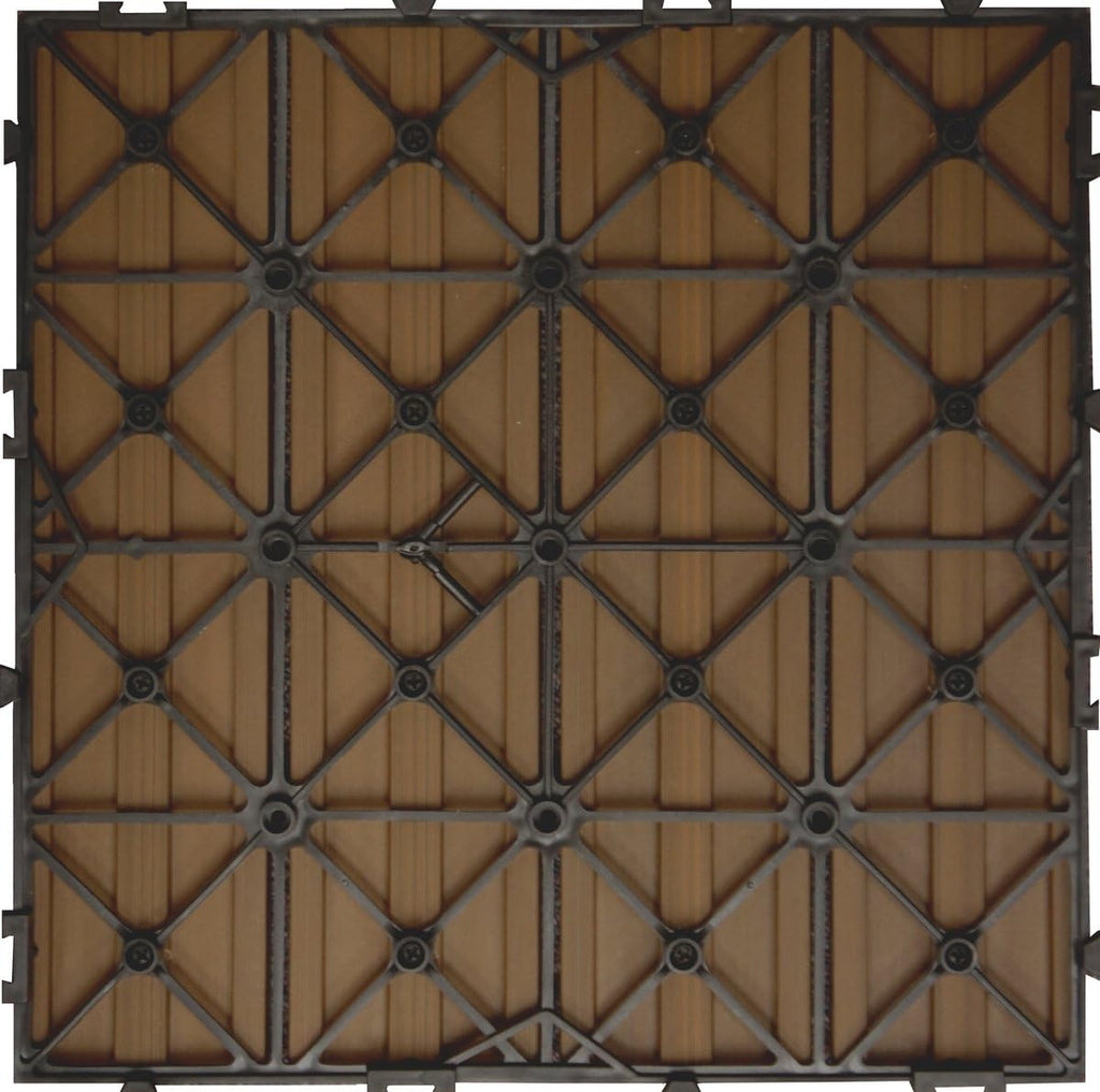 QD-PK-WN Ultra Shield Composite Quick Deck Tile, 12 x 12-Inch, Walnut, Pack of 10