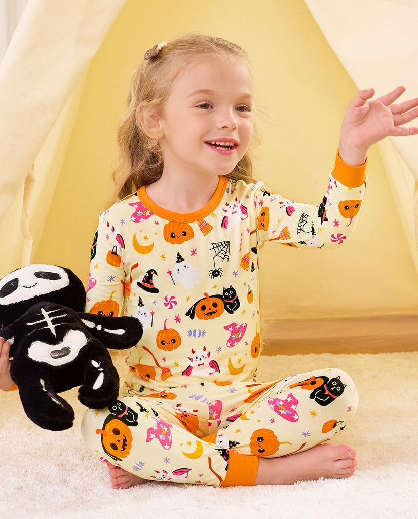 Bamboo Viscose Toddler Girls Kids Pajama Sets 12M- Snug fit Long-Sleeve Softness Sleepwear Pjs 2pcs Jammies