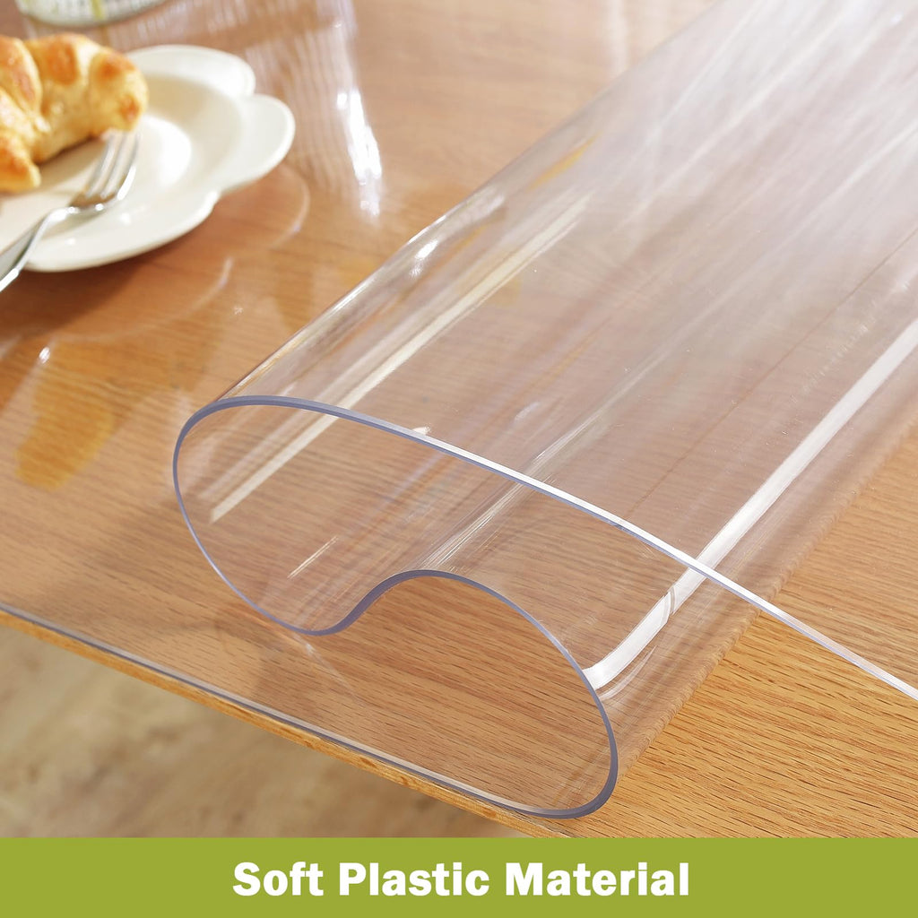 42 x 64 in Clear Table Protector 1.5mm Thick Plastic Table Cover