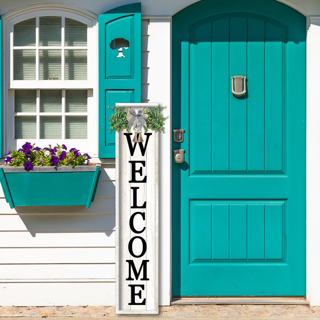 Outdoor Welcome Sign, 45"×9", White