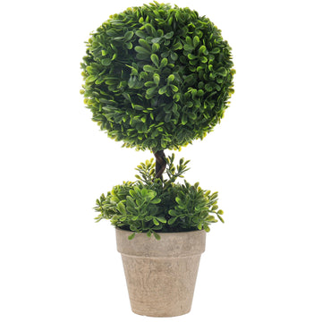 15 Inch Large Topiary Ball Plant, Artificial Boxwood Topiary Potted