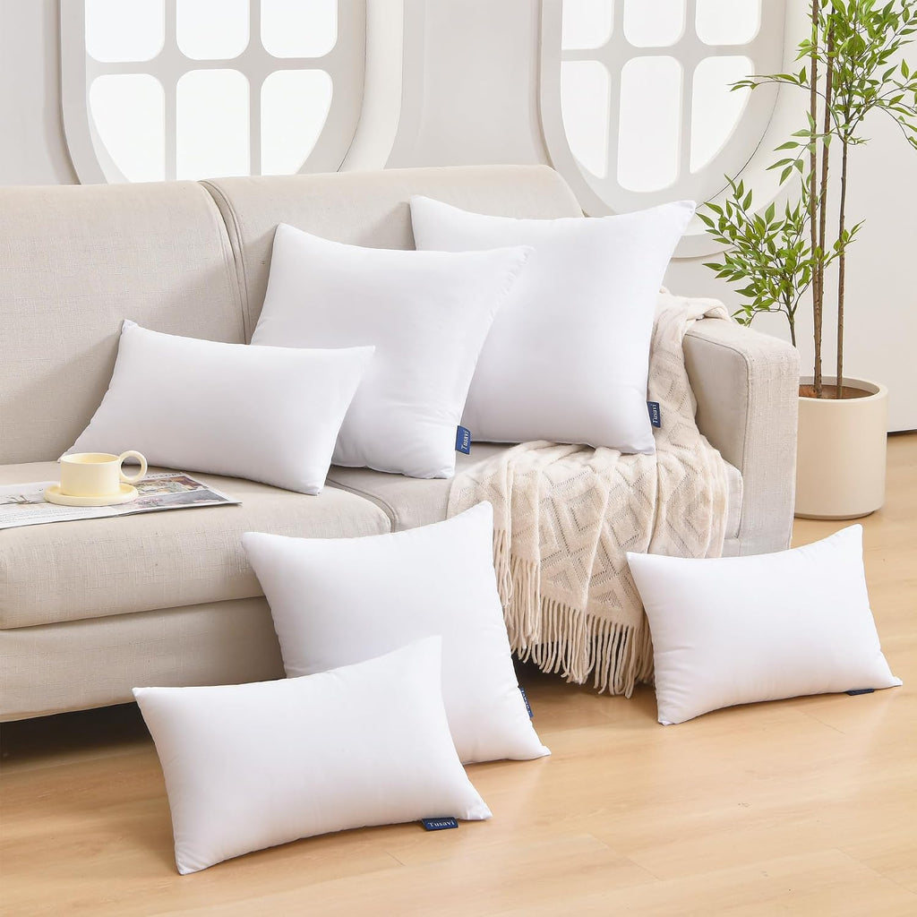 18 x 18 Throw Pillow Inserts() Firm & Fluffy Decorative Down Alternative 18 Pillows for Couch Sofa Bed Living - Set of 2