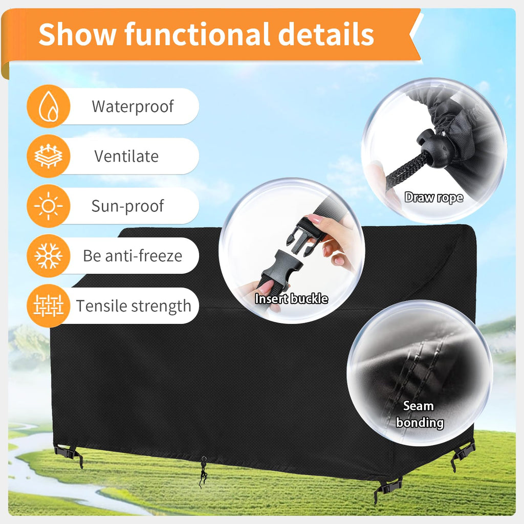 2-Person Outdoor Glider Bench Cover Waterproof, Double Patio Gliders Rocking Chair Covers with