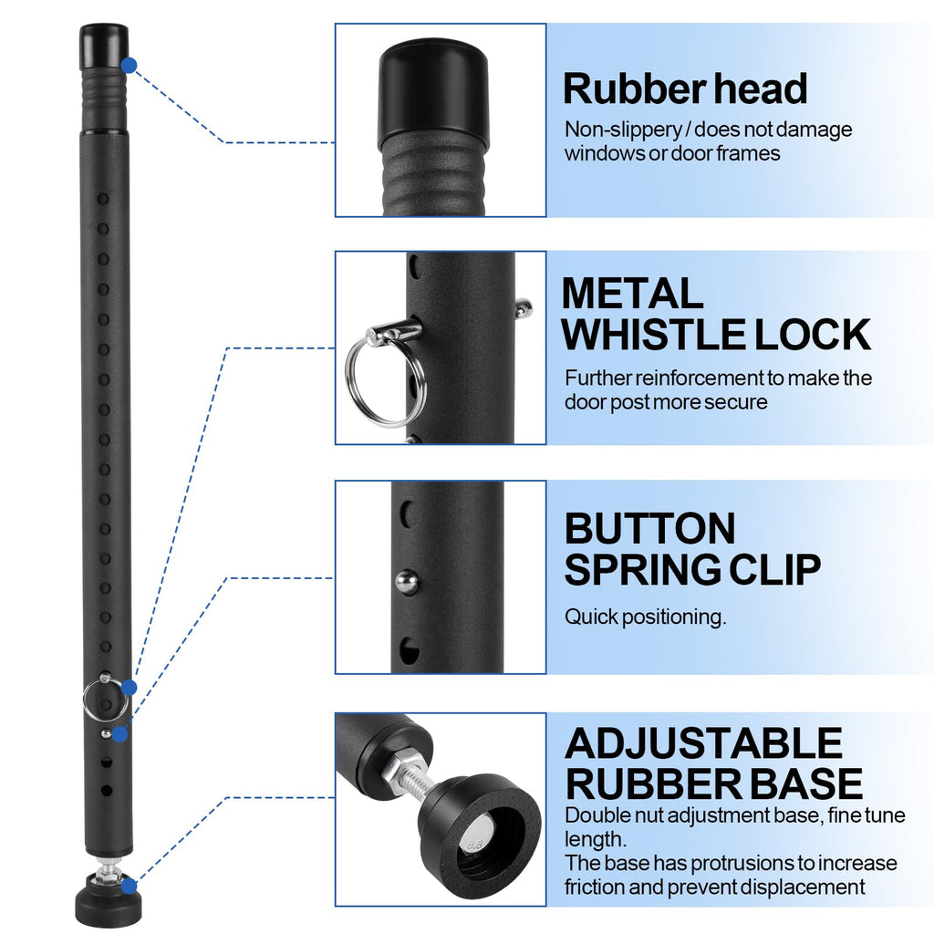 Sliding Door Security Bar, 17-50 inches Window Security Bar with Rubber Tips, Sliding Door Lock Bars for Window